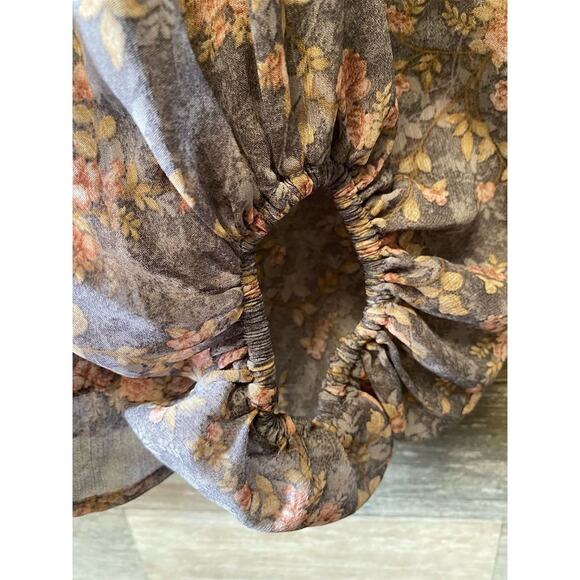 Women's Floral V-Neck Long Sleeve Blouse Multicolor Size M Gilli Balloon Sleeve - Picture 4 of 10